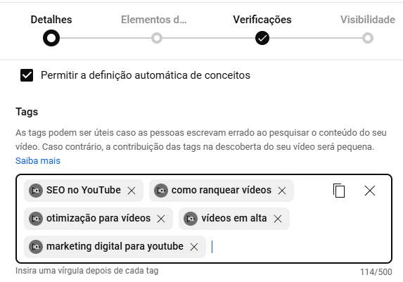 como colocar tags no youtube passo a passo 2